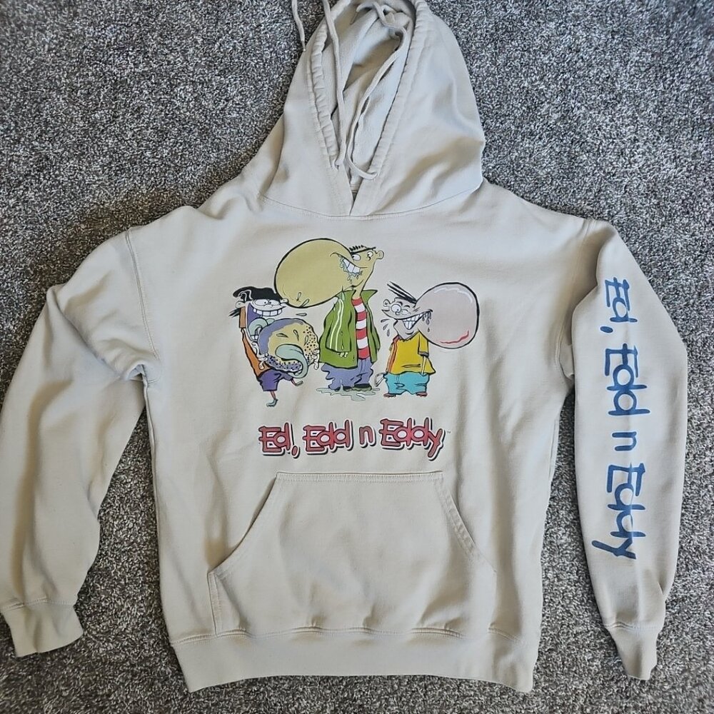 Cartoon Network Ed, Edd n Eddy Tan Size Small Jawbreakers Hooded Sweatshirt